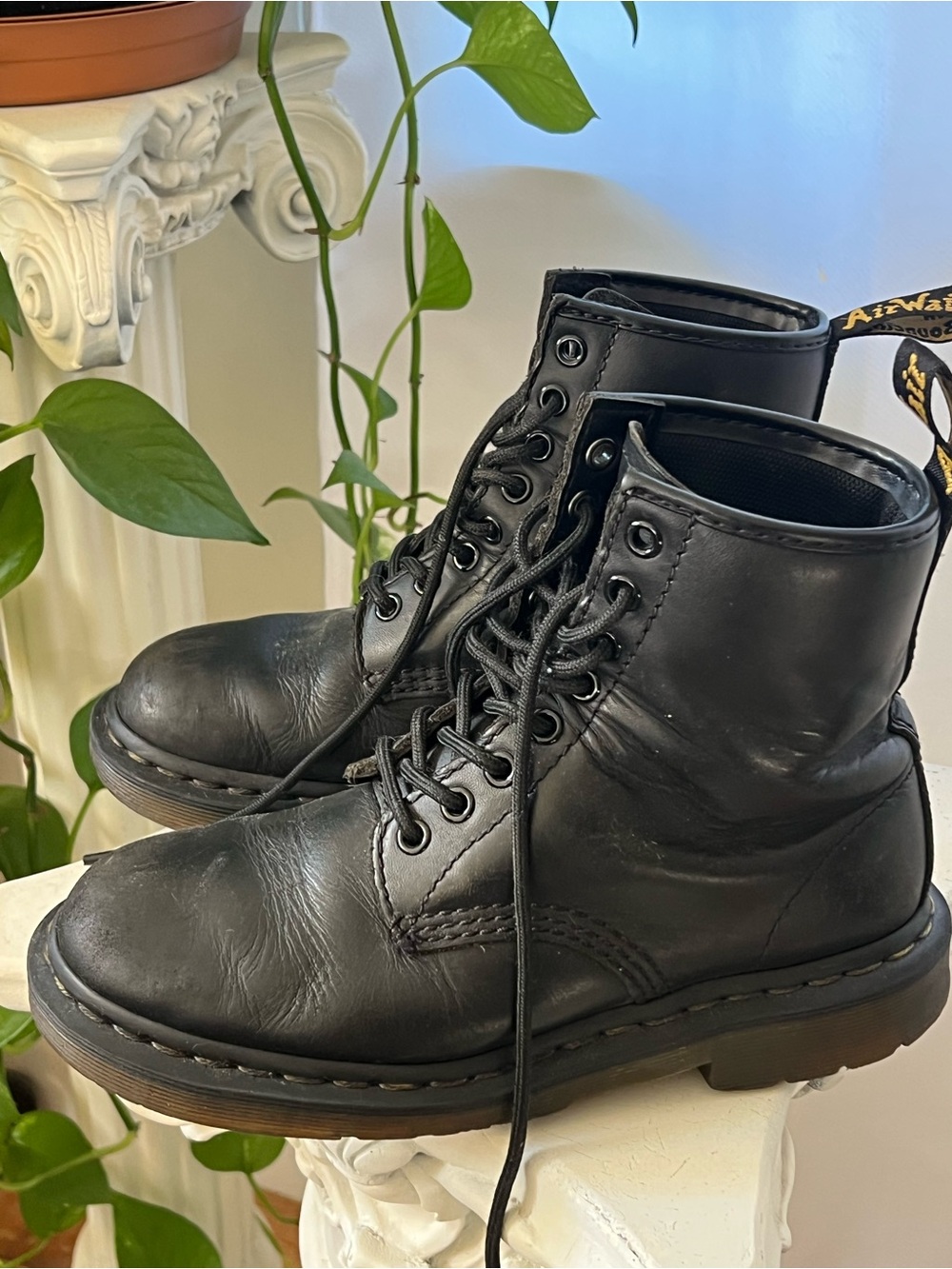 Dr. Martens Black Leather 8-Eye Lace-Up Boots